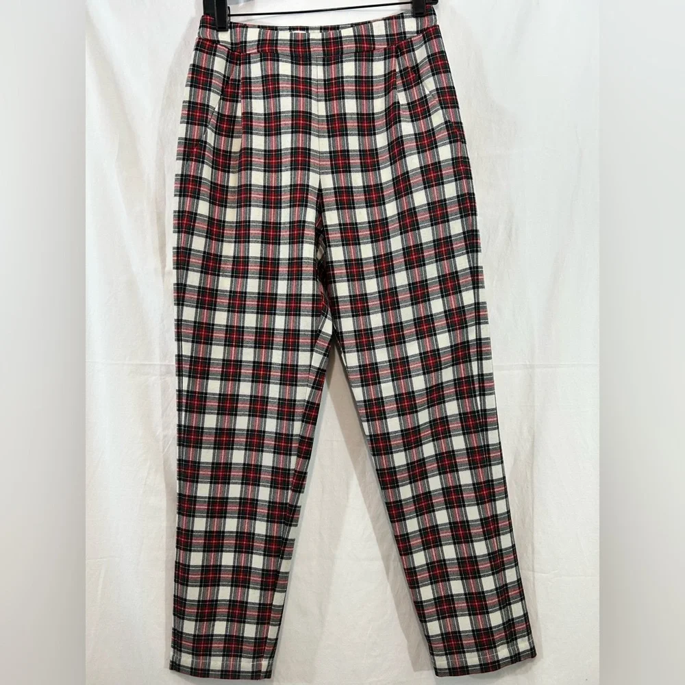 NWT Hunter Bell Melina‎ Plaid Cigarette Wool Pant Size 4
